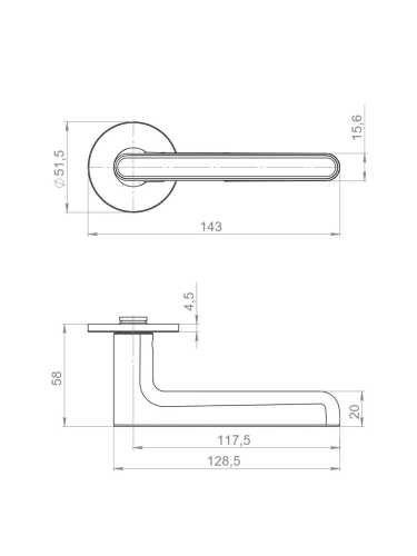 Ручка Armadillo (Армадилло) раздельная R.YM.CINNAMON FSG-39 флор. Золото