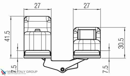 Kubica 2760 DXSX, BR петля скрытая универсальная БРОНЗА (60 kg)