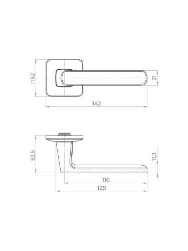 Ручка Ajax (Аякс) раздельная K.MD50.COMBO 140mm BL-24 черный
