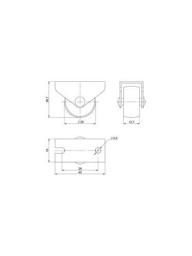 Опора Ajax (Аякс) колесная прямоходная WL/R-25R/20 kg резина