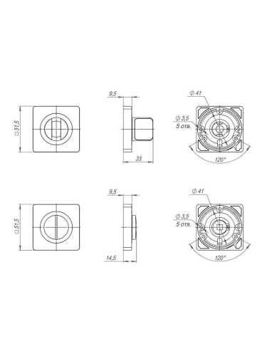 Ручка Ajax (Аякс) поворотная BK6.K.JK51 (BK6 JK) WH-19 белый