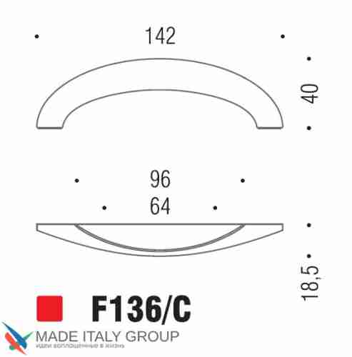 Ручка скоба модерн COLOMBO DESIGN F136C-CM матовый хром 64 мм