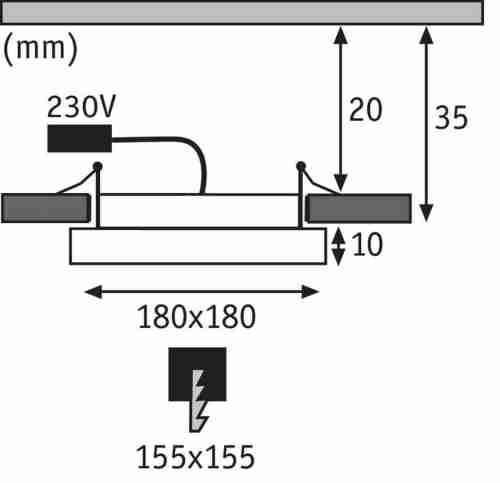 Встраиваемый светодиодный светильник Paulmann Panel Areo 92949