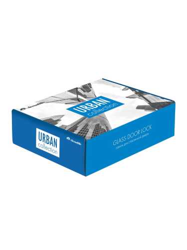 Комплект: замок+ручка Armadillo (Армадилло) для стеклянной двери Space.GL.LPZ BL черный