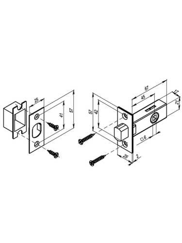 Задвижка дверная врезная Punto DB-45 GP золото