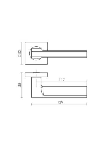 Ручка дверная Fuaro (Фуаро) межкомнатная K.KM52.SAMPLE (SAMPLE KM) BL-24 черный  Набор 4