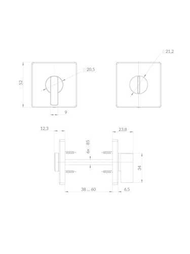 Ручка Punto (Пунто) поворотная BK6.K.EST.Q52.JOY CP-8 хром