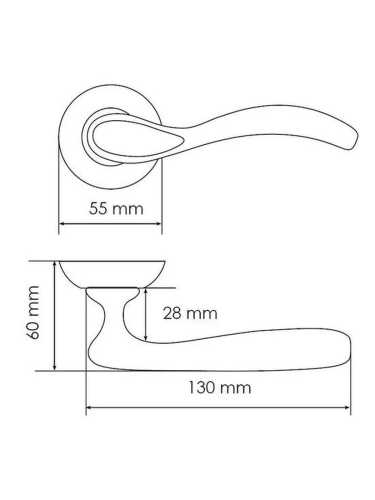 Ручка дверная Morelli CATHERINE MH-36-CLP W/PC раздельная на круглом основании, цвет белая эмаль/хром, ЦАМ Light