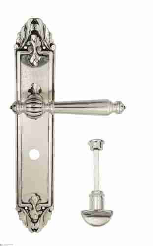 Дверная ручка Venezia "PELLESTRINA" WC-2 на планке PL90 натуральное серебро + черный