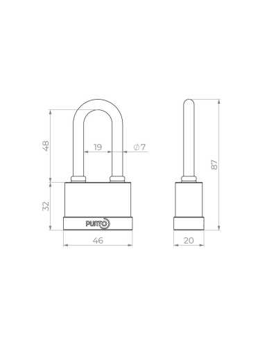 Замок Punto (Пунто) навесной PK-5045 L