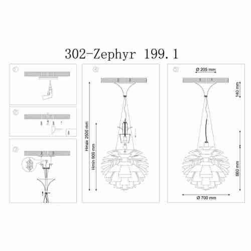 Подвесной светильник Lucia Tucci Zephyr 199.1 D720 Alluminio