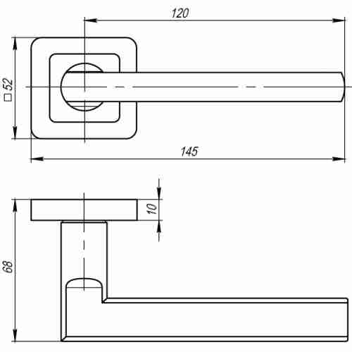 Ручка раздельная K.QR52.PLUTON (PLUTON QR) BL-24 черный