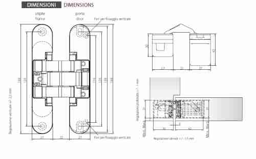 Комплект 8 шт. - Петля дверная скрытой установки Morelli HH-16 PC хром