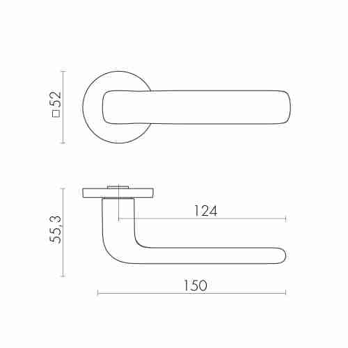 Ручка раздельная R.SLR52.PRIDE SSG-39 сатинированное золото
