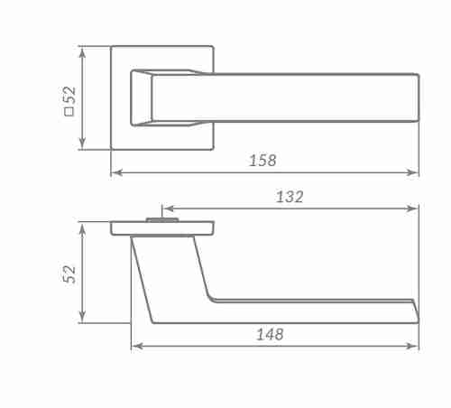 Ручка Punto (Пунто) раздельная K.ARC.Q52.DIPLOMAT BL-24 черный