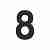 Цифра "8" самоклеящаяся SS304 (50х30) (FUARO) BL черный
