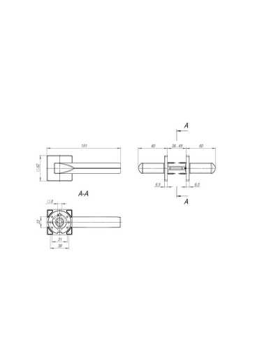 Ручка дверная Fuaro (Фуаро) межкомнатная K.SL52.PRIZMA (PRIZMA SL) GR-23 графит  Набор 6