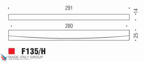 Ручка скоба модерн COLOMBO DESIGN F135H-CR полированный хром 280 мм
