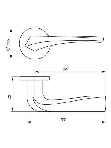 Ручка дверная Armadillo (Армадилло) межкомнатная R.URS52.FLAME (FLAME URS) SN-3 матовый никель  Набор 7