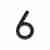 Цифра "6" самоклеящаяся ABS (50х37) (FUARO) BL черный