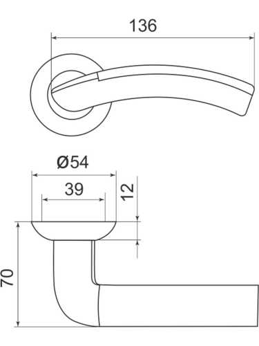 Ручка дверная Armadillo (Армадилло) межкомнатная R.LD54.Libra27 (Libra LD27) SN/CP-3 матовый никель/хром  Набор 8