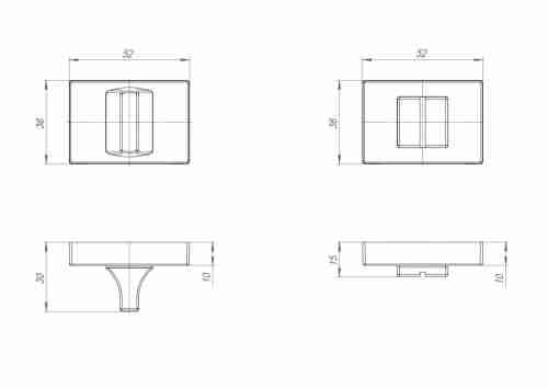Завертка дверная сантехническая BK6.K.QSL52 СP-8 хром