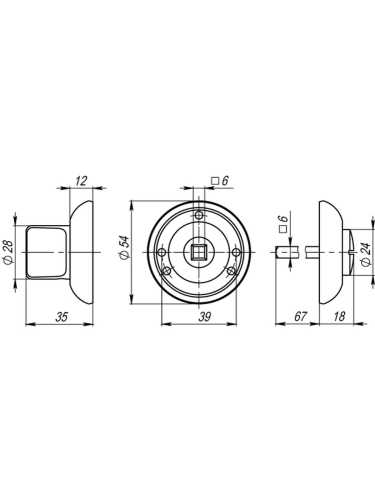 Комплект: Ручки Armadillo KEA SQ001-21CP-8 + Завертка BK6.R.LD54 CP-8 хром