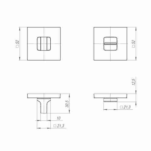Завертка сантехническая BK6.K.JS51 (BK6 JS) SSC-16 сатинированный хром