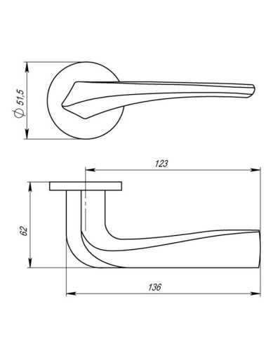 Ручка дверная межкомнатная Armadillo R.URS52.FLAME CP-8 хром с Заверткой BK6.R.URS52 CP-8