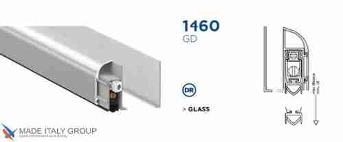 Автоматический порог накладной для стекла Venezia 1460GD/900-700 мм, 1 уровень, серебристый