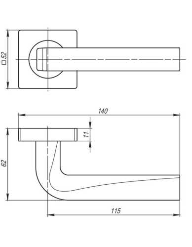 Комплект: Ручки Armadillo KEA SQ001-21SN-3 + Завертка BK6.R.LD54 SN/CP-3 матовый никель/хром