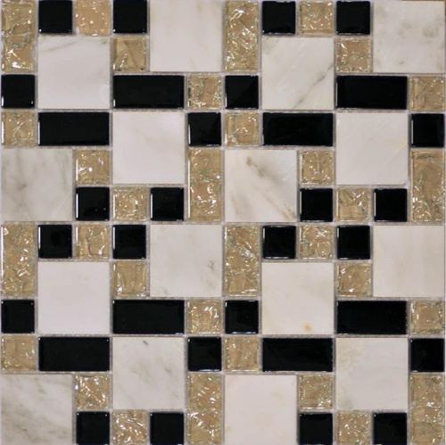 Мозаика Q-Stones стекло+камень QSG-080-FP/8 29,8х29,8