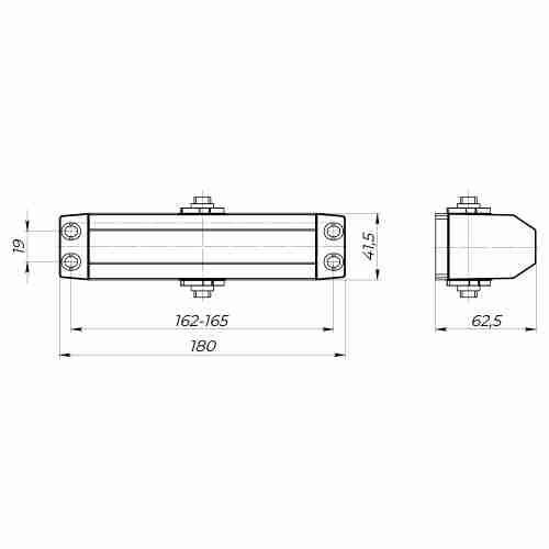 Доводчик дверной DCTR80-140 (TDR-140) 80-140кг BR коричневый