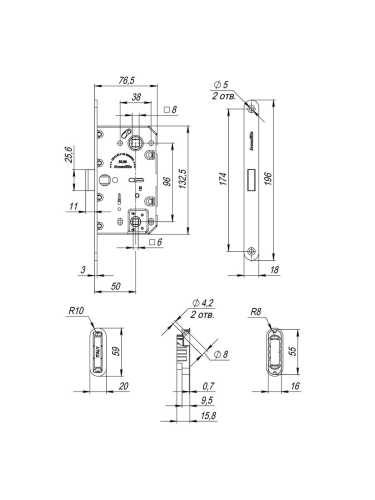 Магнитная защелка WC с ответной планкой GRAVITY G01.196.50.96 SN мат никель