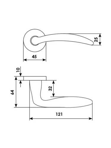 Ручка дверная Morelli Luxury MOGADOR R3-E OBR на круглой розетке, цвет - кофе