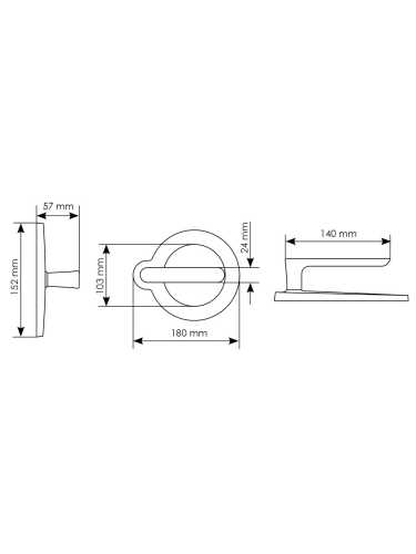 Ручка дверная Morelli Luxury PLANET ANT/TESTA DI MORO на круглом основании, цвет антрацит/вставка - кожа темно-коричневая