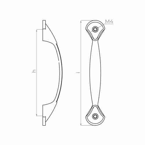 Ручка-скоба Ajax (Аякс) мебельная MB-H-001-96 мм AC медь