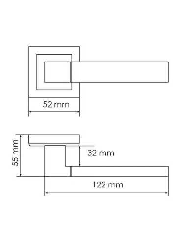 Комплект дверных ручек Morelli MH-28 SN/BN-S с заверткой WC-S SN/BN, цвет матовый никель