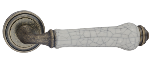 Ручки дверные RENZ INDH 617-16 OB/OC Сиракузы бронза состаренная/состаренная керамика