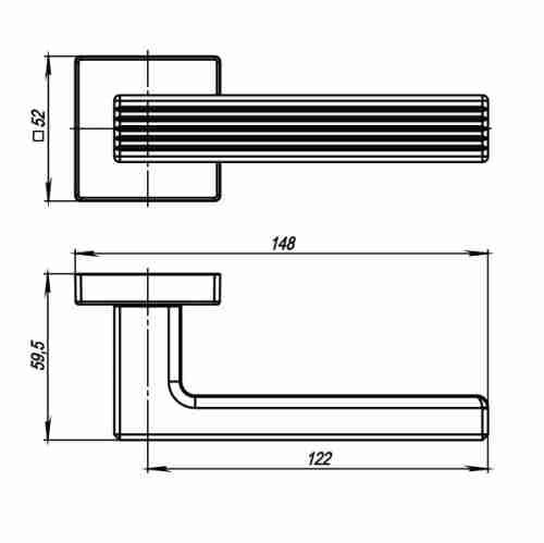 Комплект на 2 двери - Ручка дверная межкомнатная Armadillo Urban Line USQ6 SN-3 матовый никель