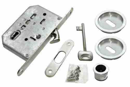 Ручки купе для раздвижных дверей замк под ключ буратино Morelli MHS-1 L SC мат хром