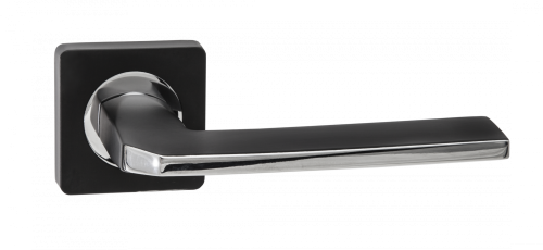 Ручки дверные RENZ INDH 97-02 B/CP Кераско черный/хром блестящий