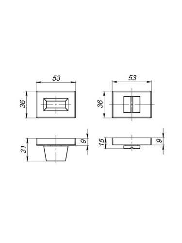 Комплект: Ручки Armadillo BRICK UCS MWSC-33 + Завертка BK6.K.UCS36 MWSC-33 итальянский тисненый