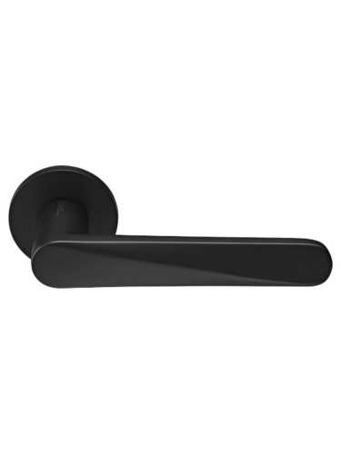 Комплект дверных ручек Morelli MH-58-R6 BL с заверткой MH-WC-R6 BL, цвет черный