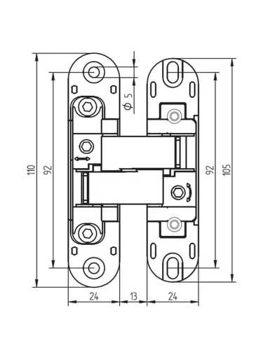 Петля скрытая Morelli HH-1 W врезная с 3D-регулировкой вес полотна до 40 кг, цвет белый