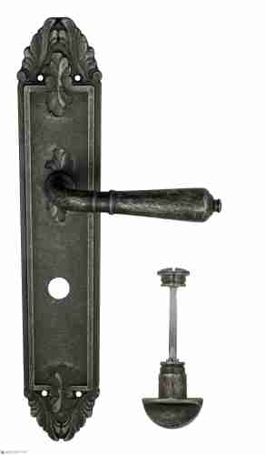 Дверная ручка Venezia "VIGNOLE" WC-2 на планке PL90 античное серебро