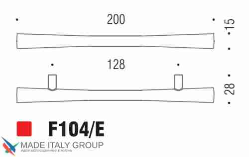 Ручка скоба модерн COLOMBO DESIGN F104E-NM матовый черный 128 мм