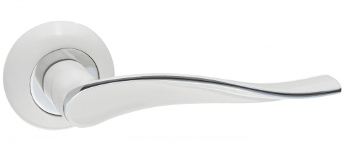 Ручки дверные RENZ INDH 427-08 SW/CP Модена супер белый/хром блестящий