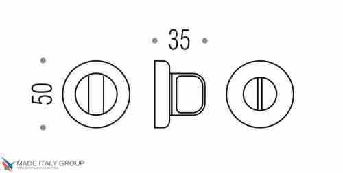 Фиксатор поворотный на круглом основании COLOMBO CD69BZG6G-NM матовый черный