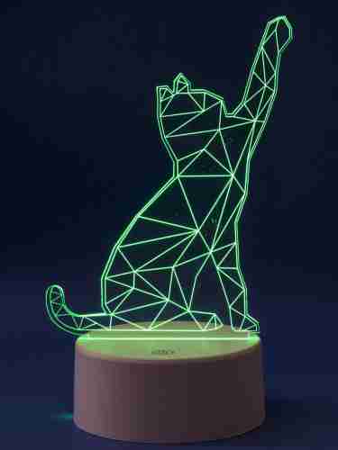 Фигурка светодиодная «Кошка» 25,5x13.5см Uniel ULI-M501 RGB/3AAA Catty/White UL-00007419